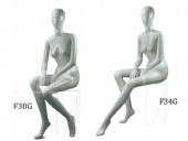 塑膠模特兒 F系列 女 白 坐姿 有頭/無頭